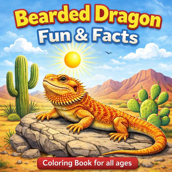 Bearded Dragon Facts Coloring Book