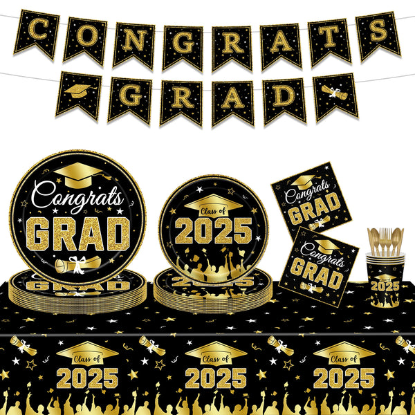 Garden Graduation Party Tablecloth Banner
