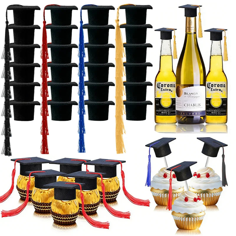 Mini Graduation Cap Toppers Set