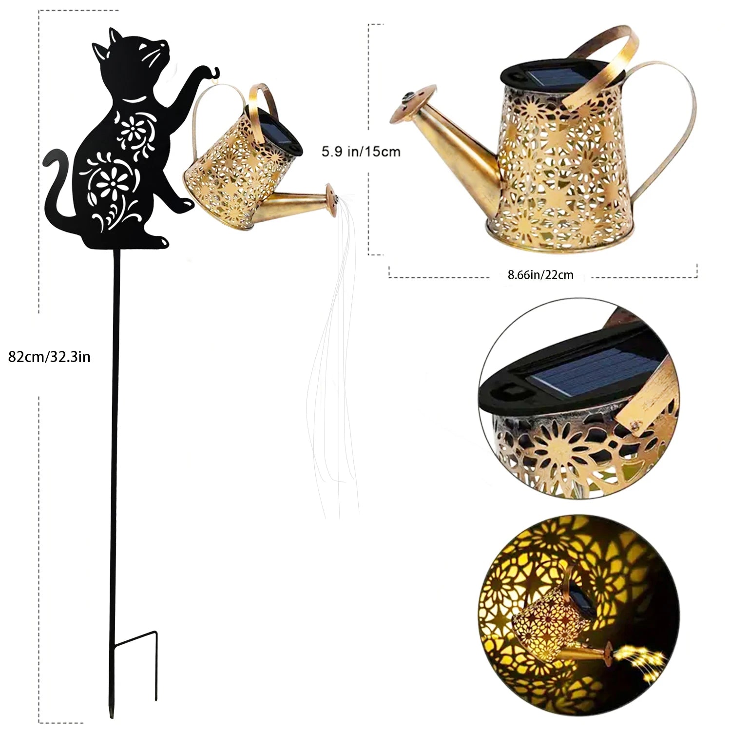 Garden Solar Watering Can Silhouette
